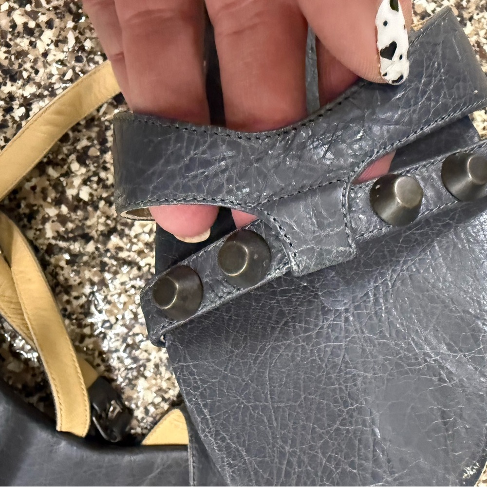 Balenciaga grey gladiator Paris stud Strappy Sandals - Picture 3 of 5